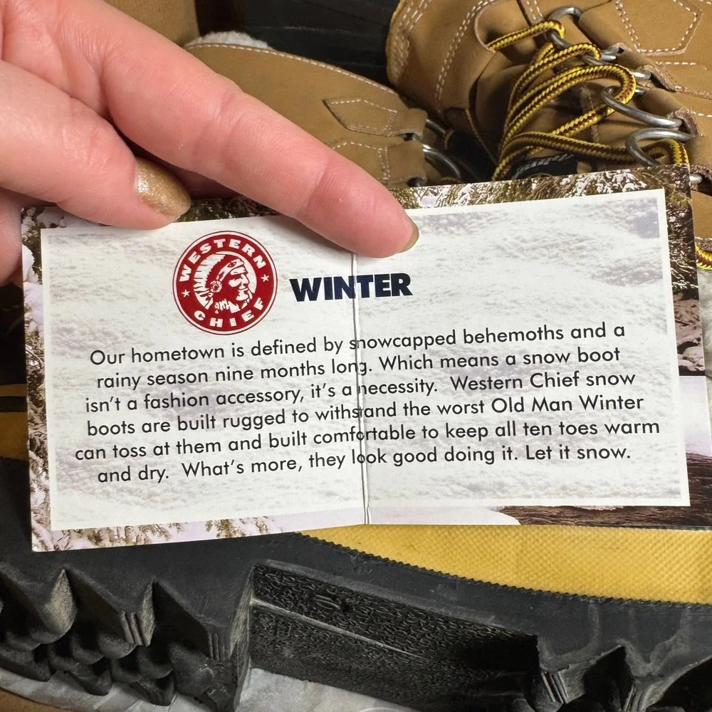Western Chief Mens Arctic Snow Boots Sand Tan Winter Cold Weather Size 10 220053
